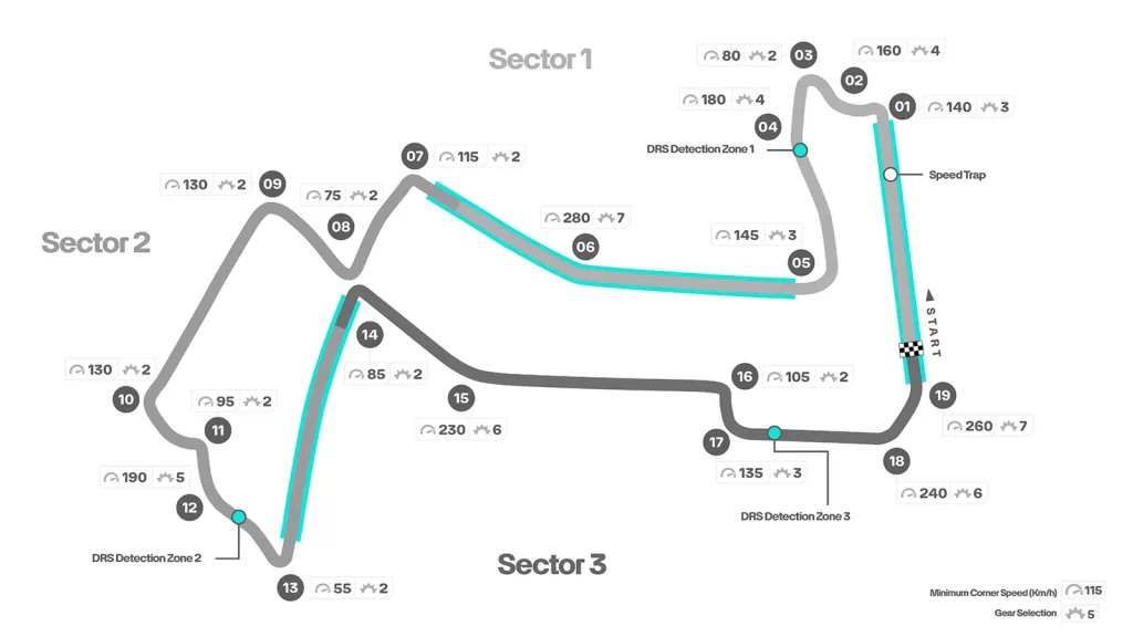 mapa do GP de Singapura de 2023
