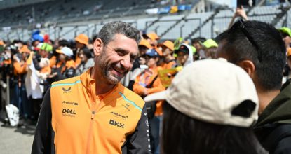 Andrea Stella, Team Principal, McLaren F1 Team, talks to fans during the pit lane walk