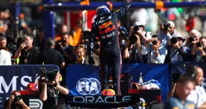 AUSTIN, TEXAS - OCTOBER 19: Race winner Max Verstappen of the Netherlands and Oracle Red Bull Racing celebrates on arrival in parc ferme during the F1 Grand Prix of United States at Circuit of The Americas on October 19, 2025 in Austin, Texas. (Photo by Peter Fox/Getty Images) // Getty Images / Red Bull Content Pool // SI202510200011 // Usage for editorial use only //